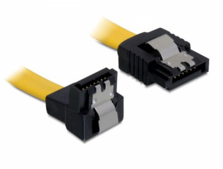 DeLock Cable SATA 6 Gb/s male straight > SATA male downwards angled 10 cm Yellow metal PC