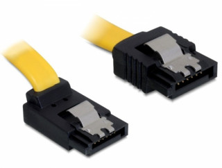 DeLock Cable SATA 6 Gb/s male straight > SATA male upwards angled 30cm Yellow Metal PC