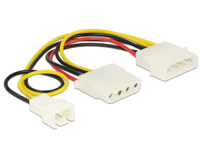 Delock Táp Molex apa + anya -> Táp 3pin (Ventilátor) PC