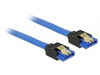 DeLock SATA 6 Gb/s receptacle straight > SATA receptacle straight 20 cm blue with gold clips Cable PC