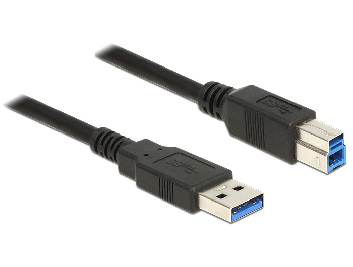 DeLock Cable USB 3.0 Type-A male > USB 3.0 Type-B male 0,5m Black PC