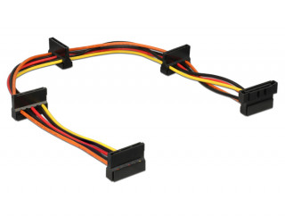 DeLock Power SATA 15 pin plug > 4x SATA 15 pin receptacle 40 cm multicolour cable PC