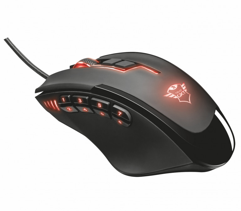 Trust GXT 164 Sikanda MMO fekete gamer egér PC