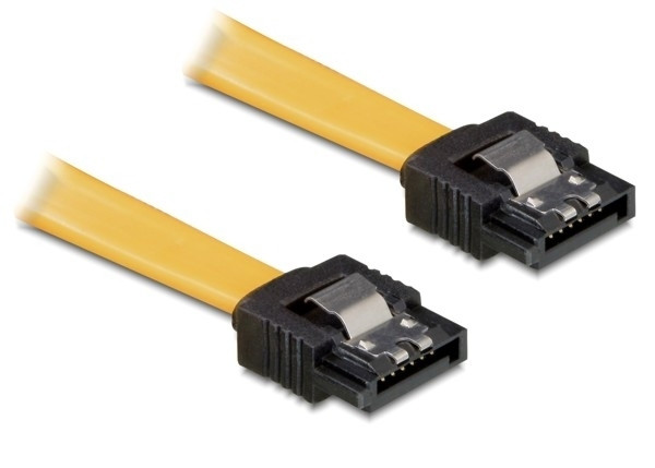 DeLock cable SATA 10cm straight/straight metal Yellow PC
