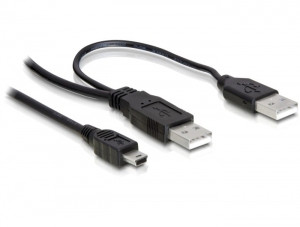DeLock Cable 2 x USB2.0-A male > USB mini 5-pin 1m PC