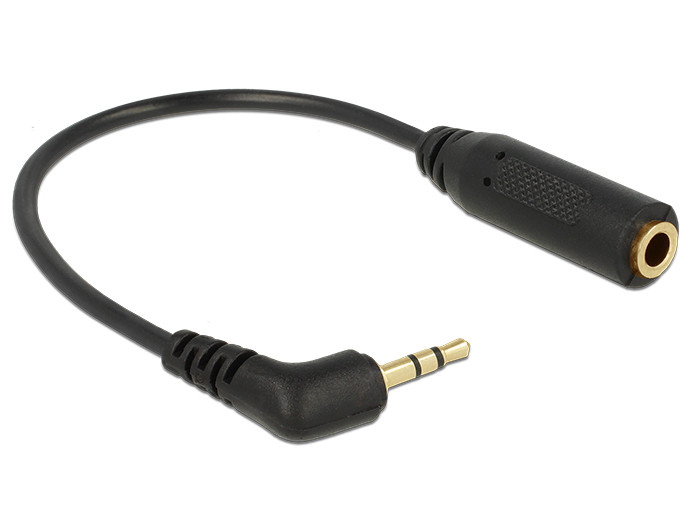 DeLock Audio Cable Stereo jack 2,5mm 3 pin male angled > Stereo jack 3,5mm 4 pin female PC