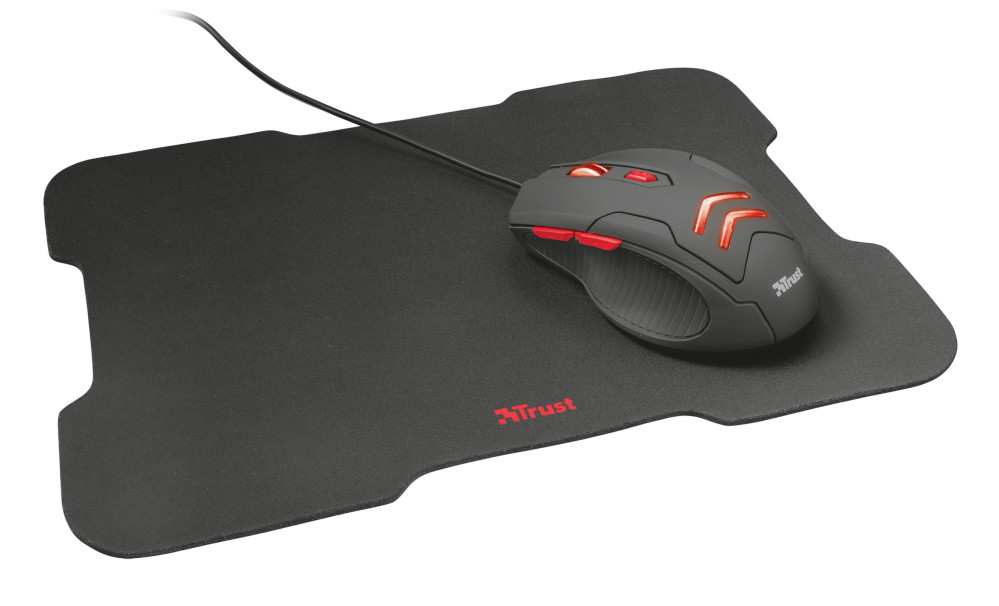 Trust Ziva Gaming + Mousepad [USB] - Fekete PC