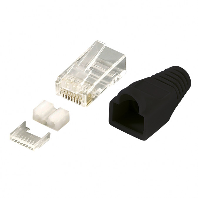 LAN LogiLink MP0022 RJ45 Cat6 csatlakozódugó - 100db/cs - Fekete PC
