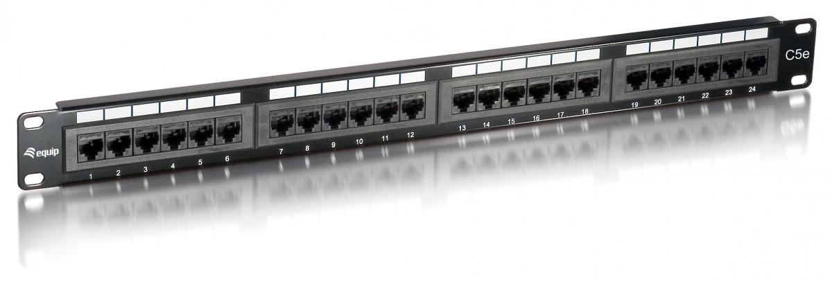 Equip Patch panel - 235324 (24 port, Cat5e, 1U, fekete) PC