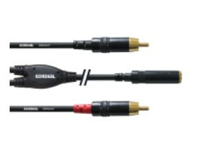 Cordial CFY 0.3 YCC audio kábel 0,3 M 2 x RCA 3.5mm Fekete PC