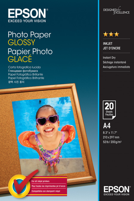 Epson Photo Paper Glossy fotópapír A4 Fehér Fényes PC