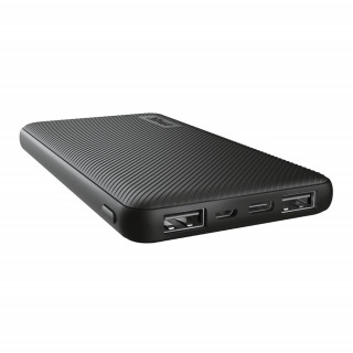 Trust Akkubank - Primo Ultra-thin Powerbank (10000mAh; 15W USB-C + 12W 2xUSB; fekete) Mobil