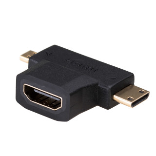 Akyga AK-AD-23 HDMI -> HDMI micro D HDMI mini C F/M adapter fekete PC