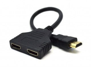 Gembird HDMI Dual port Passive Cable adapter Black PC