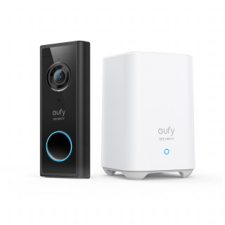 ANKER Eufy Black Video Doorbell 2K (Battery-Powered) + Home base 2 (EU + UK Plug) Otthon