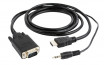 Gembird HDMI -> VGA Jack stereo 3,5mm M/M video jelkábel 1.8m fekete thumbnail