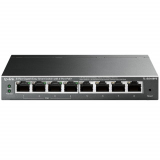 TP-LINK TL-SG108PE 8 portos gigabites Easy Smart Switch 4 PoE csatlakozóval PC