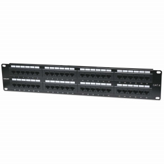 Manhattan Patch panel - CAT6 UTP patch panel, 48 portos, 2U, Fekete PC