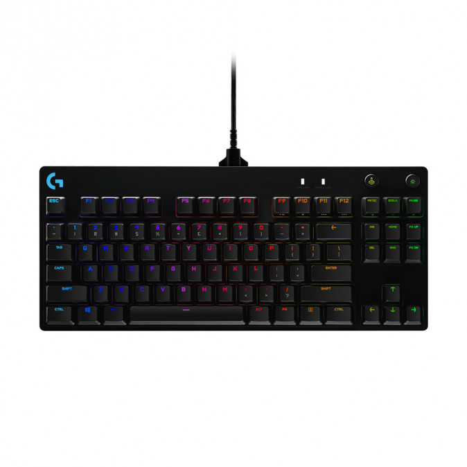 Logitech Pro Lightsync RGB Mechanikus Gaming Vezetékes billentyűzet (Clicky), US (920-009392) PC