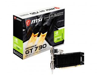 MSI GeForce GT 730, N730K-2GD3H/LPV1, 2GB DDR3 Videokártya (V809-3861R) PC