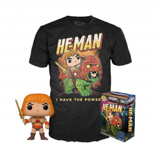 Funko Pop! He-Man: Vinyl Figura Tee Box & T-Shirt M Szett Ajándéktárgyak