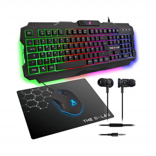 The G-Lab Gaming kit - 4 in 1 COMBO HELIUM HU (KEYZ 120 billentyűzet, KULT HELIUM egér+pad, INT 100 fülhallgató, magyar) PC