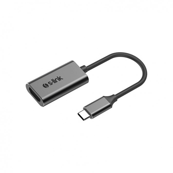 S-Link Átalakító - SW-U512 (USB Bemenet: USB Type-C apa, Kimenet: HDMI, 4K, 30Hz, fém, szürke) PC