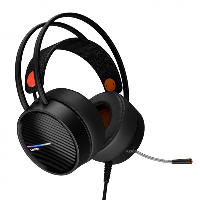 Canyon GH-8A Interceptor Gaming Headset Fekete-Narancssárga (CND-SGHS8A) PC