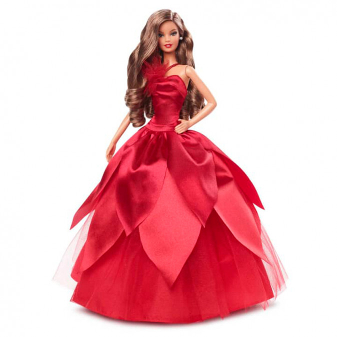 2022 Ünnepi Barbie Baba - Barna (HBY05) Játék