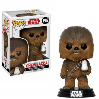 Funko Pop! Bobble: Star Wars: E8 TLJ: Chewbacca w/ Porg (POP 7) #195 Vinyl Figura Ajándéktárgyak