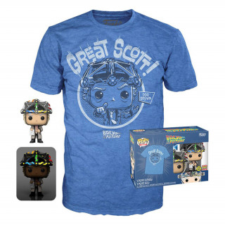 Funko Pocket Pop! & Tee: Back to the Future - Doc with Helmet (Glows in the Dark) Vinyl Figura & Póló (L) Ajándéktárgyak