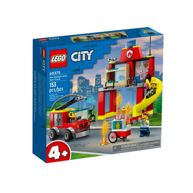 LEGO City Tűzoltóállomás és tűzoltóautó (60375) Játék