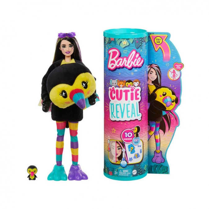 Barbie Cutie Reveal Meglepetés Baba Tukán (4. Sorozat) (HKR00) Játék