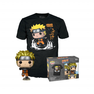 Funko Pop! & Tee: Naruto Shippuden - Naruto Running (Metallic) Vinyl Figura & Póló (XL) Ajándéktárgyak