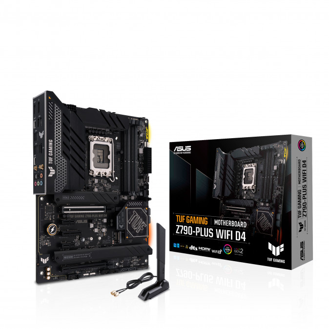 Asus Alaplap - Intel TUF GAMING Z790-PLUS WIFI D4 LGA1700 (Z790, ATX, 4xDDR4 5333+MHz, 4xSATA3, 4xM.2, HDMI+DP) PC