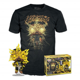 Funko Pop! & Tee (Adult): Marvel Spider-Man No Way Home S3 - Electro (Glows in the Dark) Vinyl Figure & T-Shirt (XL) Szett Ajándéktárgyak