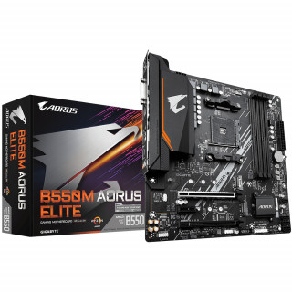 Gigabyte Alaplap - AMD B550M AORUS ELITE AM4 (B550, 4xDDR4 3200MHz, 2xPCI-E, RAID, 6xSATA3, M.2, 6xUSB2.0, 8xUSB3.1) PC