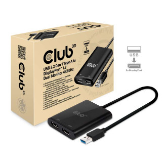 EXT CLUB3D SenseVision USB A - DisplayPort 1.2 Dual Monitor PC