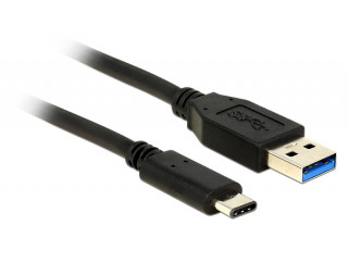 DeLock USB 10 Gbps (USB 3.1, Gen 2), A típusú csatlakozódugó > USB Type-C 0,5m Black PC