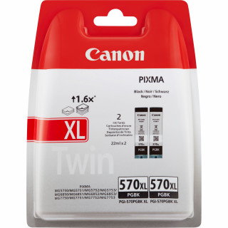 Canon PGI-570XL BK TWIN BL SEC BLISTER WITH SECURITY tintapatron fekete PC