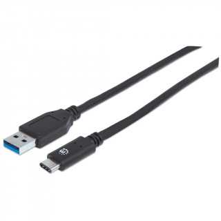 Manhattan Kábel - USB3.0 to Type-C kábel, 1m, Fekete PC