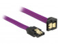 DeLock SATA cable 6 Gb/s 50 cm down / straight metal purple Premium thumbnail