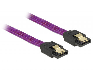 DeLock SATA cable 6 Gb/s 30cm straight / straight metal Purple Premium PC