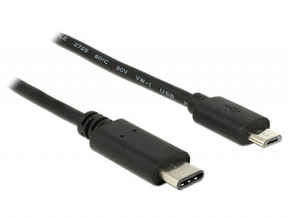 DeLock USB Type-C 2.0 - USB2.0 microB Black 1m PC