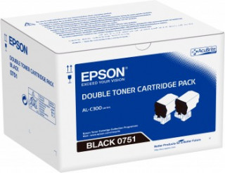 Toner Epson C300 - Fekete - Duplacsomag PC