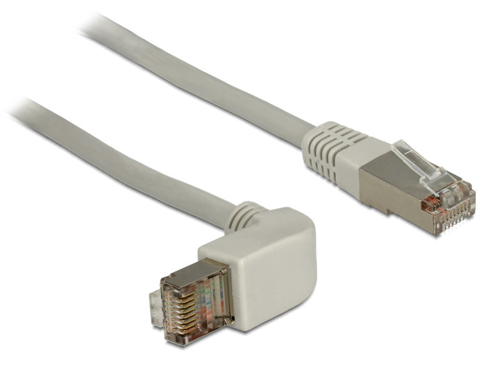 DeLock RJ45 Cat.5e SFTP angled / straight 0.5m cable PC