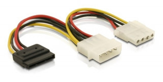 DeLock Cable Power 4 pin male > SATA 15 pin female + Power 4 pin female PC