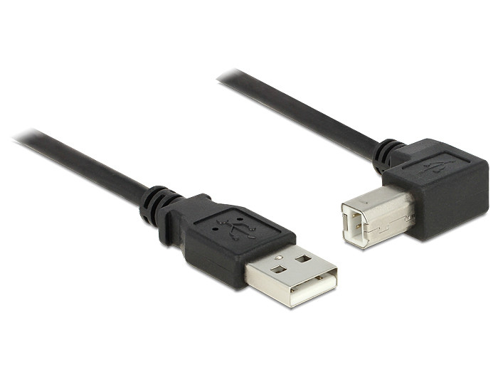 DeLock USB 2.0 Type-A male > USB 2.0 Type-B male angled 2m cable Black PC