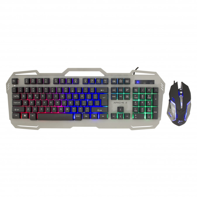 White Shark APACHE-2 billentyűzet USB QWERTZ Magyar Fekete, Szürke PC