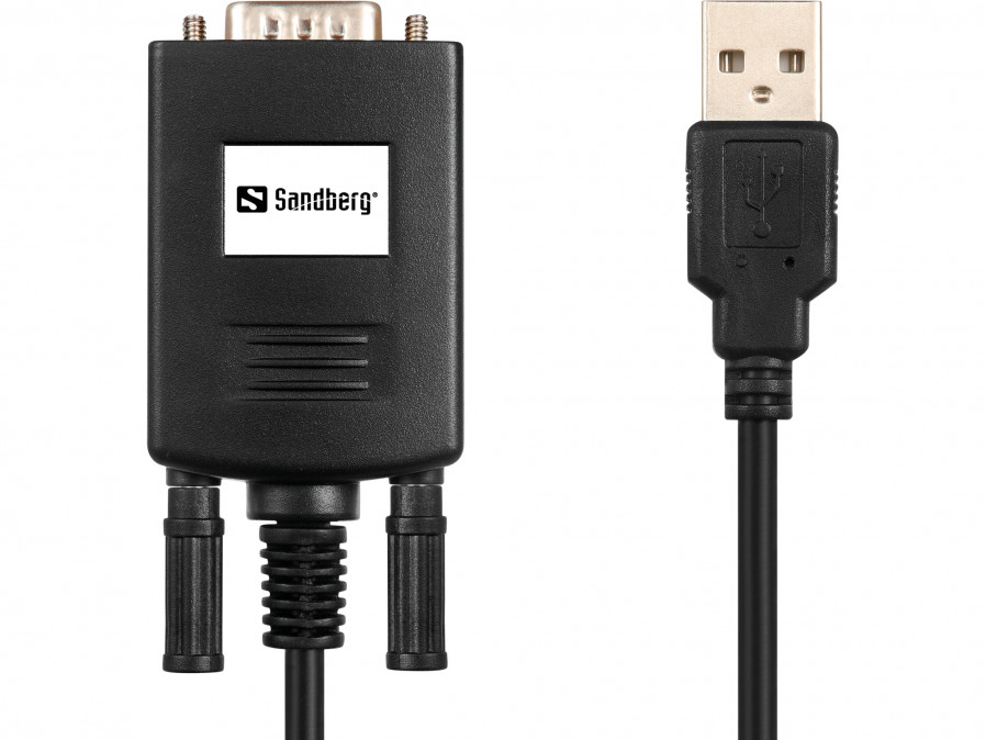 Sandberg Kábel Átalakító - USB to Serial Link (fekete; USB bemenet - RS232 9pin kimenet; 30cm) PC